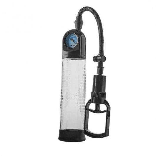 Прозрачная вакуумная помпа с манометром Deluxe Penis Pump - Dream Toys - в Армавире купить с доставкой