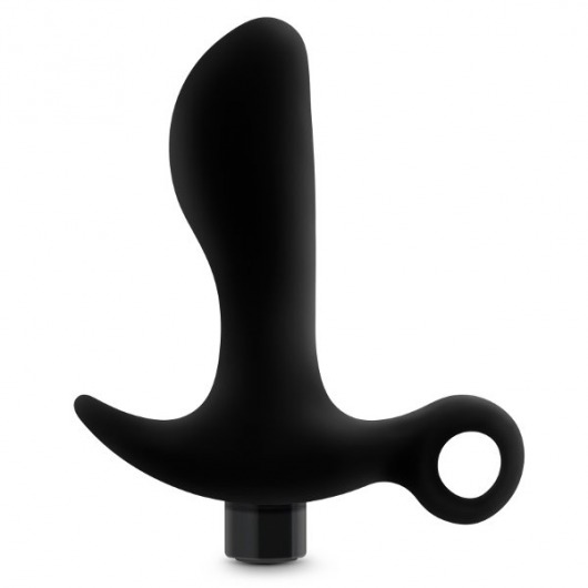 Черный анальный вибратор Silicone Vibrating Prostate Massager 01 - 10,8 см. - Blush Novelties - в Армавире купить с доставкой