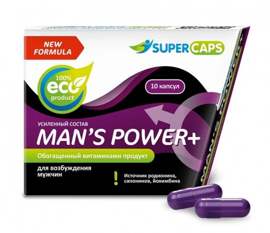 Возбуждающее средство для мужчин Mans Power plus - 10 капсул (0,35 гр.) +1 в подарок - SuperCaps - купить с доставкой в Армавире
