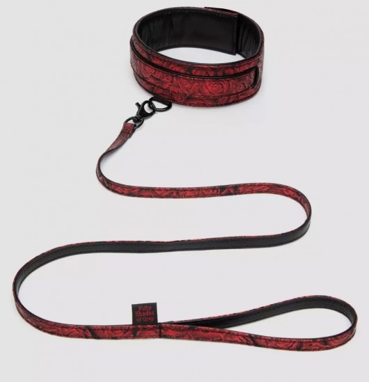 Стильный ошейник с поводком Reversible Faux Leather Collar and Lead - Fifty Shades of Grey - купить с доставкой в Армавире