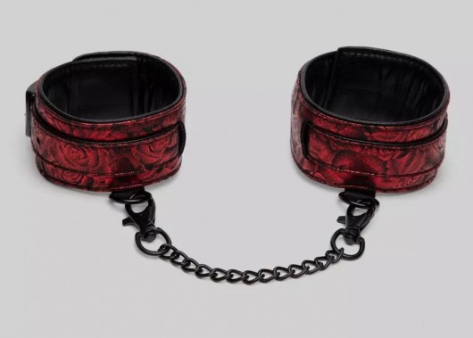 Красно-черные оковы Reversible Faux Leather Ankle Cuffs - Fifty Shades of Grey - купить с доставкой в Армавире