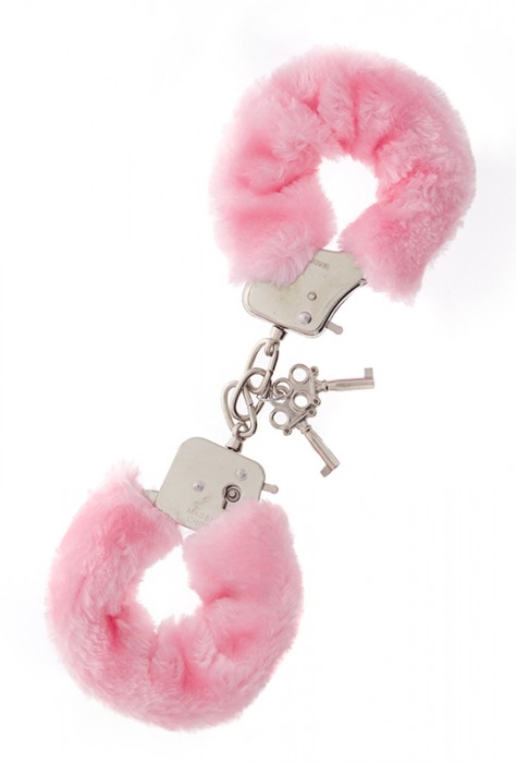 Металлические наручники с розовой меховой опушкой METAL HANDCUFF WITH PLUSH PINK - Dream Toys - купить с доставкой в Армавире