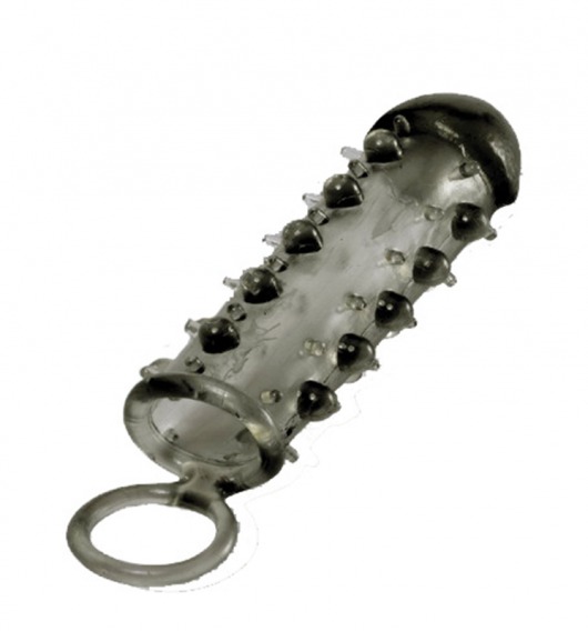 Дымчатая стимулирующая насадка с закрытой головкой SAMURAI PENIS SLEEVE BLACK - 14,5 см. - NMC - в Армавире купить с доставкой