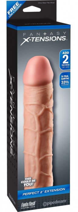 Телесная насадка Fantasy X-tensions Perfect 2  Extension - 20,3 см. - Pipedream - в Армавире купить с доставкой