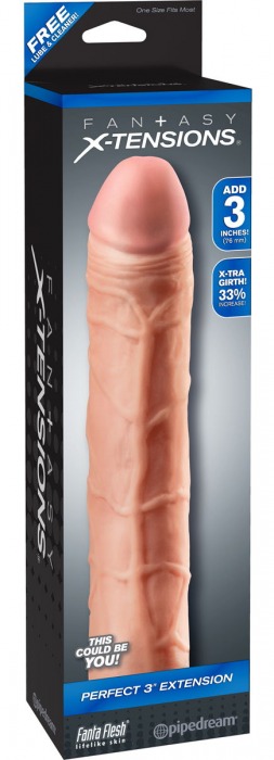 Телесная удлиняющая насадка Perfect 3 Extension - 22 см. - Pipedream - в Армавире купить с доставкой