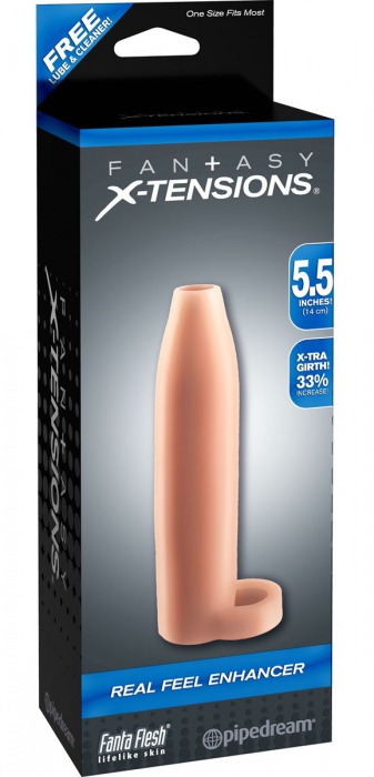 Насадка-расширитель с кольцом для подхвата мошонки Real Feel Enhancer - 14 см. - Pipedream - в Армавире купить с доставкой
