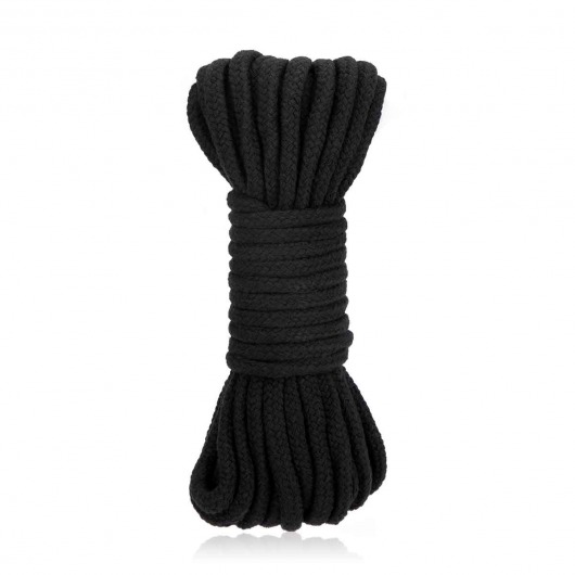 Черная хлопковая веревка для связывания Bondage Rope - 10 м. - Lux Fetish - купить с доставкой в Армавире