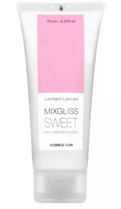 Смазка на водной основе Mixgliss Sweet с ароматом бабл-гам - 70 мл. - Mixgliss - купить с доставкой в Армавире