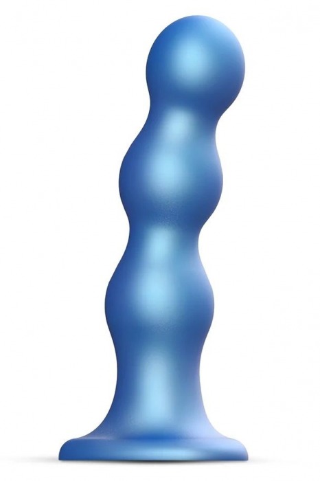 Голубая насадка Strap-On-Me Dildo Plug Balls size S - Strap-on-me - купить с доставкой в Армавире