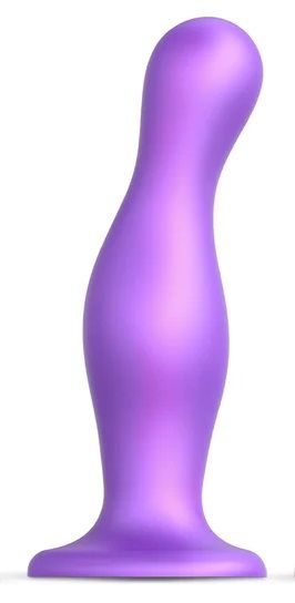 Фиолетовая насадка Strap-On-Me Dildo Plug Curvy size L - Strap-on-me - купить с доставкой в Армавире