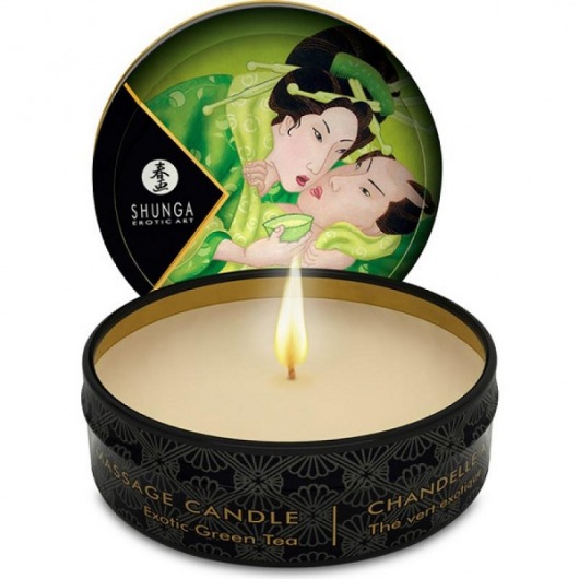 Массажная свеча Exotic Green Tea с ароматом зелёного чая - 30 мл. - Shunga - купить с доставкой в Армавире