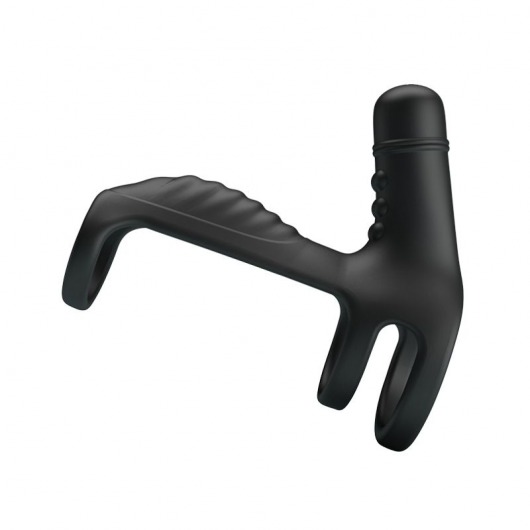 Черная вибронасадка на пенис Vibrating Penis Sling - Baile - в Армавире купить с доставкой