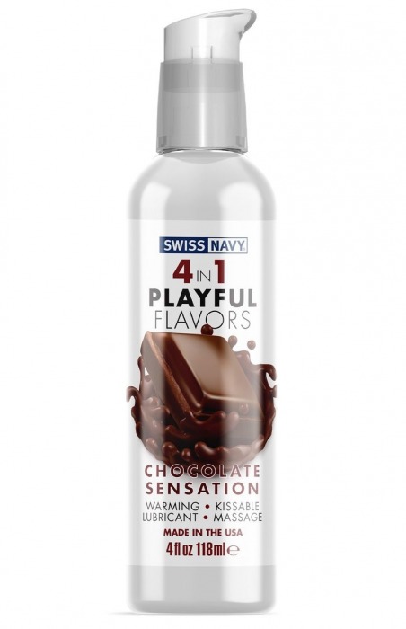 Массажный гель 4-в-1 Chocolate Sensation с ароматом шоколада - 118 мл. - Swiss navy - купить с доставкой в Армавире