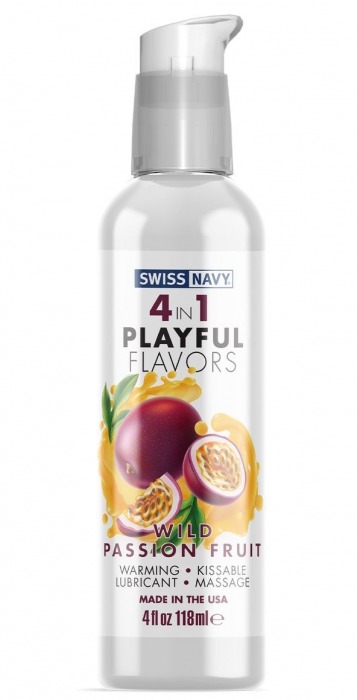 Массажный гель 4-в-1 Wild Passion Fruit с ароматом маракуйи - 118 мл. - Swiss navy - купить с доставкой в Армавире