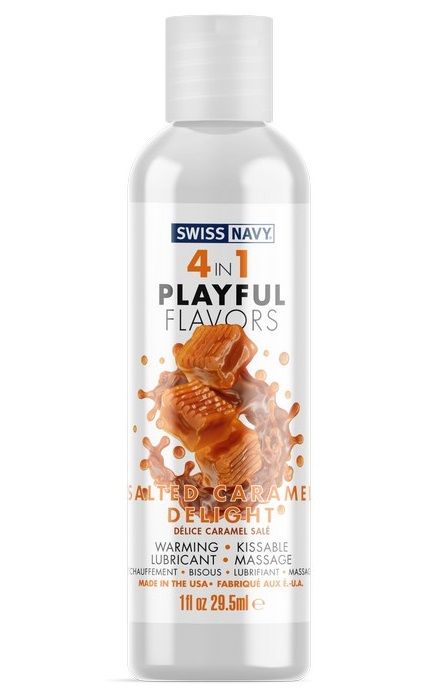 Массажный гель 4-в-1 Salted Caramel Delight с ароматом солёной карамели - 29,5 мл. - Swiss navy - купить с доставкой в Армавире