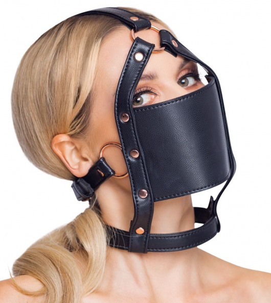 Черный намордник с кляпом-шаром Head Harness With A Gag - Orion - купить с доставкой в Армавире