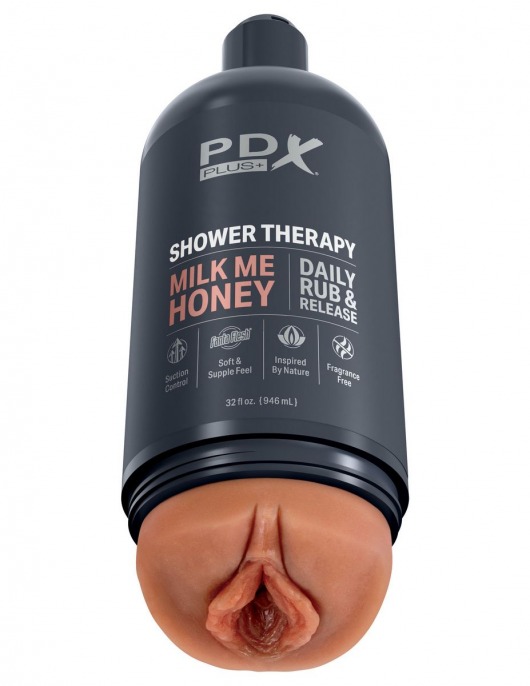 Мастурбатор-вагина цвета карамели Shower Therapy Milk Me Honey - Pipedream - в Армавире купить с доставкой