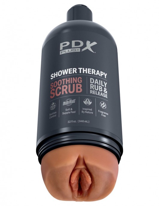 Мастурбатор-вагина цвета карамели Shower Therapy Soothing Scrub - Pipedream - в Армавире купить с доставкой