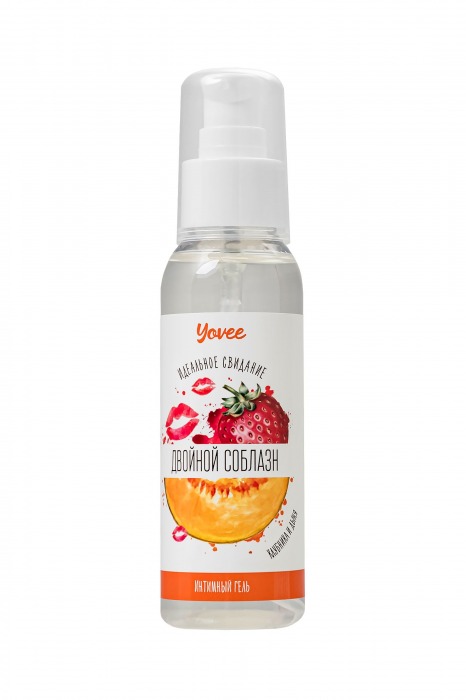 Съедобная гель-смазка Yovee «Двойной соблазн» с Д-пантенолом и вкусом клубники и дыни - 100 мл. - ToyFa - купить с доставкой в Армавире