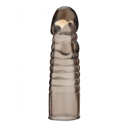 Дымчатая насадка-удлинитель Ribbed Realistic Penis Enhancing Sleeve Extension - 15,2 см. - BlueLine - в Армавире купить с доставкой