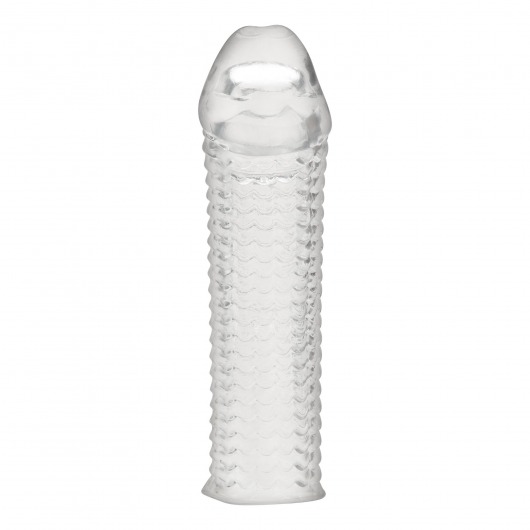 Текстурированная насадка на пенис Clear Textured Penis Enhancing Sleeve Extension - 16,5 см. - BlueLine - в Армавире купить с доставкой