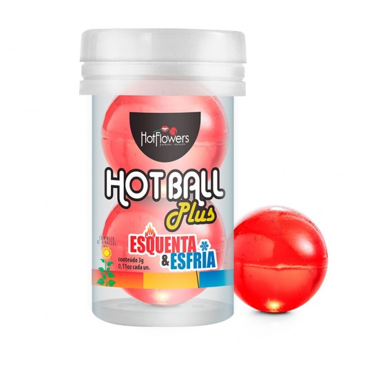 Лубрикант на масляной основе Hot Ball Plus с охлаждающе-разогревающим эффектом (2 шарика по 3 гр.) - HotFlowers - купить с доставкой в Армавире