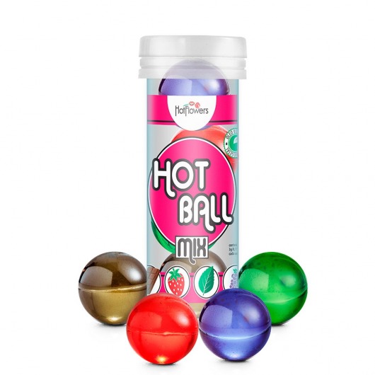 Ароматизированный лубрикант Hot Ball Mix на масляной основе (4 шарика по 3 гр.) - HotFlowers - купить с доставкой в Армавире