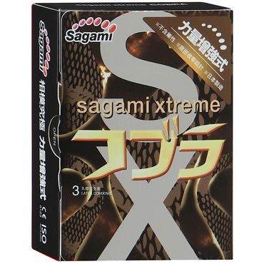 Суженные к основанию презервативы Sagami Xtreme COBRA - 3 шт. - Sagami - купить с доставкой в Армавире