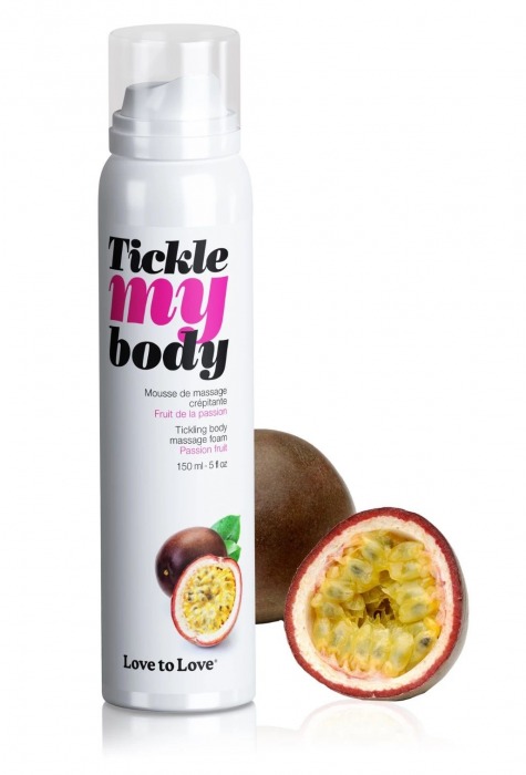 Массажная хрустящая пенка Tickle my body с ароматом маракуйи - 150 мл. - Love to Love - купить с доставкой в Армавире
