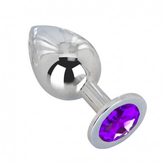 Большой плаг из стали с фиолетовым кристаллом Violet Dream - 9,5 см. - Erotic Fantasy - купить с доставкой в Армавире