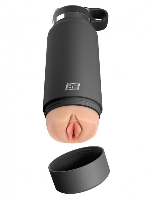 Серый мастурбатор в виде бутылки F*ck Flask - Pipedream - в Армавире купить с доставкой