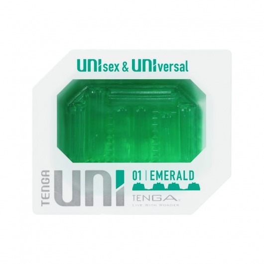 Зеленый мастурбатор-стимулятор Tenga Uni Emerald - Tenga - в Армавире купить с доставкой