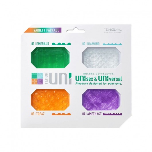 Набор из 4 мастурбаторов-стимуляторов Tenga Uni Variety Pack - Tenga - в Армавире купить с доставкой