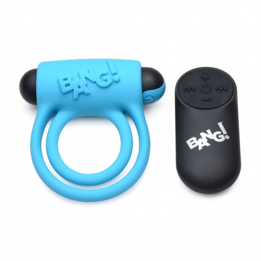 Голубое эрекционное виброкольцо 28X Remote Control Vibrating Cock Ring   Bullet - XR Brands - в Армавире купить с доставкой