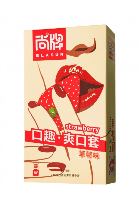 Презервативы Elasun Strawberry с аромато клубники - 10 шт. - Elasun - купить с доставкой в Армавире