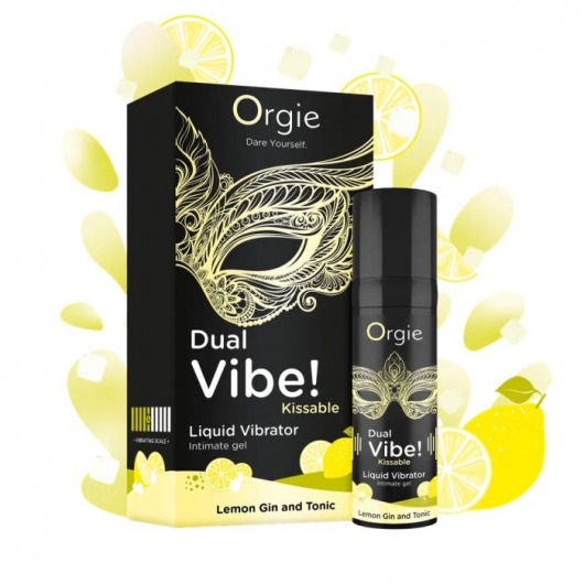 Съедобный жидкий вибратор Dual Vibe! со вкусом лимонного джина с тоником - 15 мл. - ORGIE - купить с доставкой в Армавире