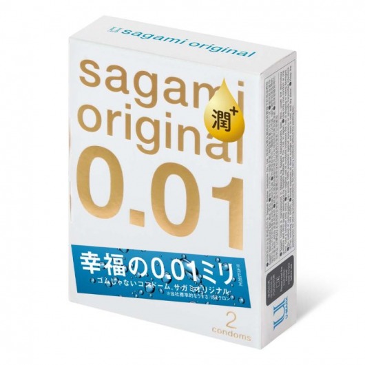 Увлажнённые презервативы Sagami Original 0.01 Extra Lub - 2 шт. - Sagami - купить с доставкой в Армавире