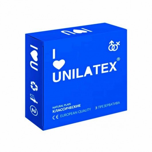 Классические презервативы Unilatex Natural Plain - 3 шт. - Unilatex - купить с доставкой в Армавире