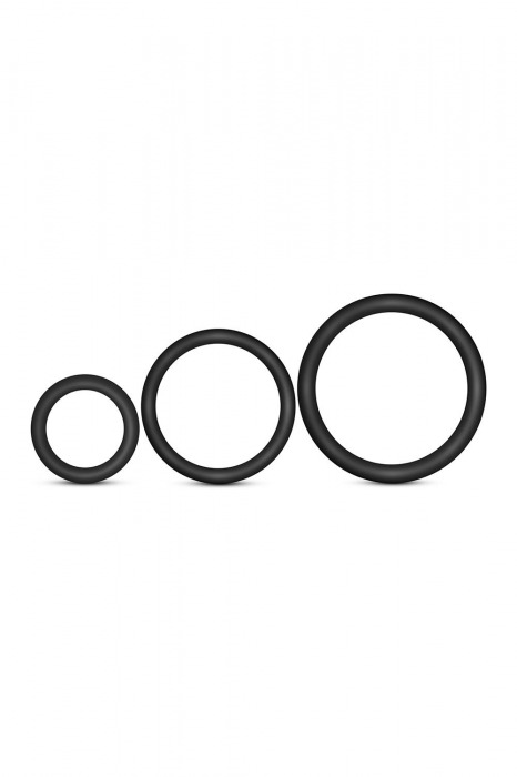 Набор из 3 черных эрекционных колец Cock Ring Set - Blush Novelties - в Армавире купить с доставкой