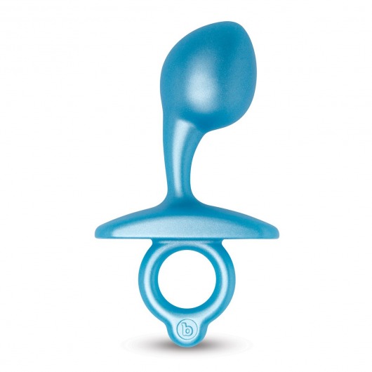 Голубая анальная пробка для массажа простаты Bulb Silicone Prostate Plug - 10,7 см. - b-Vibe - в Армавире купить с доставкой