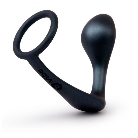 Черное эрекционное кольцо со стимулятором простаты Ringer Cock Ring   Plug - b-Vibe - в Армавире купить с доставкой