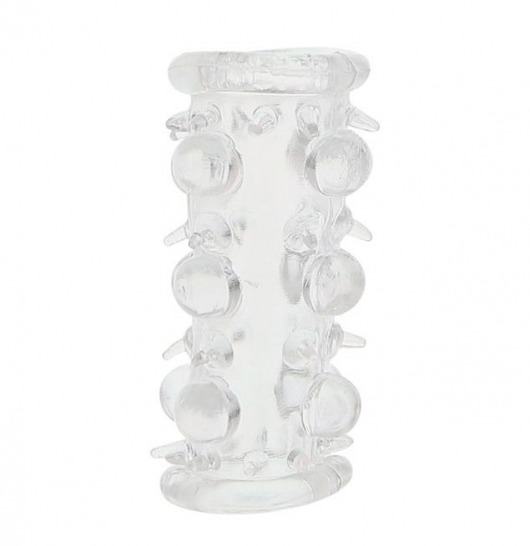 Прозрачная насадка на пенис с шипами и бугорками JELLY JOY LUST CLUSTER CLEAR - Dream Toys - в Армавире купить с доставкой