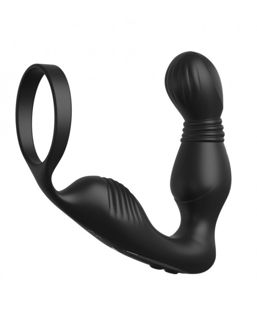 Черный вибростимулятор простаты с эрекционным кольцом Ass-Gasm Pro P-Spot Milker - Pipedream - в Армавире купить с доставкой