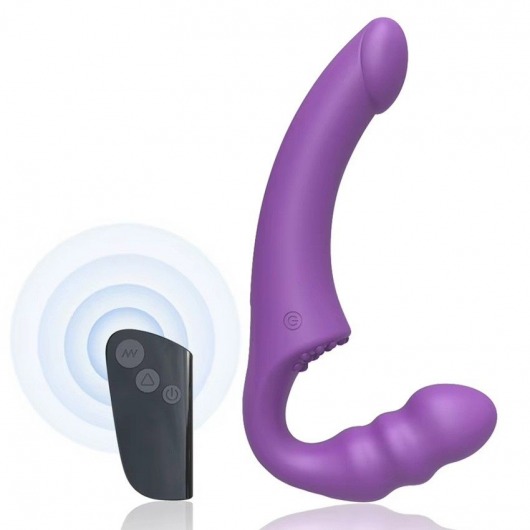 Фиолетовый безремневой страпон Straples Strap-On Dildo - Erokay - купить с доставкой в Армавире