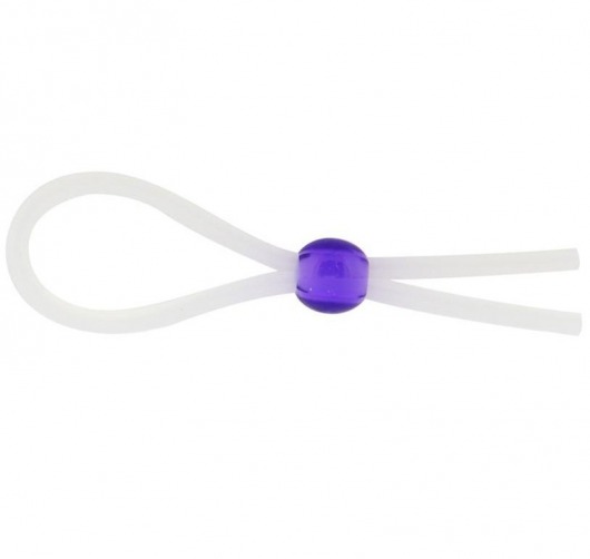 Прозрачное лассо с фиолетовой бусиной SILICONE COCK RING WITH BEAD LAVENDER - NMC - в Армавире купить с доставкой