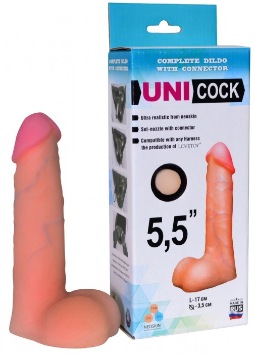 Фаллическая насадка Харнесс UNICOCK 5,5  - 17 см. - LOVETOY (А-Полимер) - купить с доставкой в Армавире