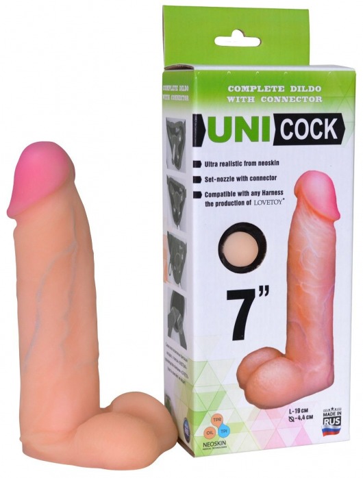Фаллическая насадка Харнесс UNICOCK 7  - 19 см. - LOVETOY (А-Полимер) - купить с доставкой в Армавире
