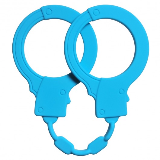 Голубые силиконовые наручники Stretchy Cuffs Turquoise - Lola Games - купить с доставкой в Армавире