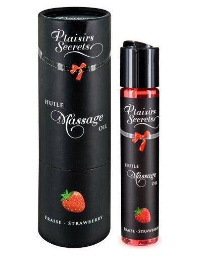 Массажное масло с ароматом клубники Huile de Massage Gourmande Fraise des Bois - 59 мл. - Plaisir Secret - купить с доставкой в Армавире