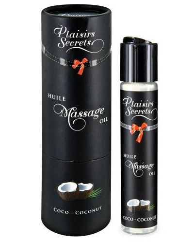 Массажное масло с ароматом кокоса Huile de Massage Gourmande Coco - 59 мл. - Plaisir Secret - купить с доставкой в Армавире